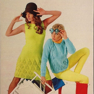 Joan & Pat 1960s Mod Leaf Cardigan Sweater Dress Sweaterdress Patterns ...