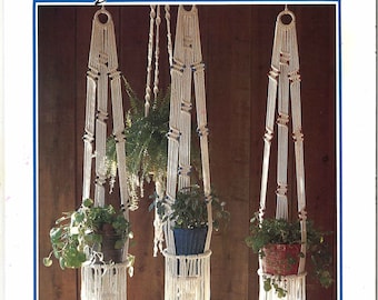 Vintage macramé-patroonboek pdf • Wandkunst, scheidingswand, plantenhanger, boho-portemonnee