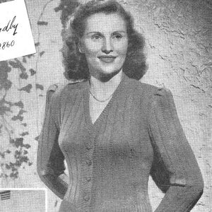 Classic Sweater • Plus Size 1940s Knitting Knit Cardigan Sweater Jacket • 40s Sun-Glo SunGlo 75 Vintage Pattern • Retro Women&#39;s Digital PDF