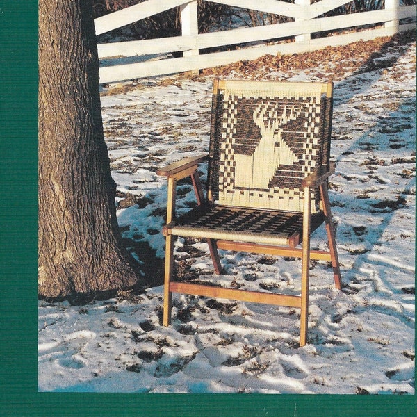 Macramé Deer Buck Chairs • 1970s Macrame Patio Lawn Chair Folding Deck Furniture Home Hunting • Pattern Book Booklet 70s Vintage Books PDF
