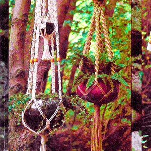 Vintage Macrame Plant Hanger Pattern Book PDF • 1970s Macrame Pot Hanger Bead Easy Beginner Macrame Elegance Pattern Instant Download eBook