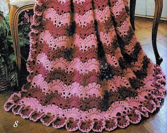 Vintage Crochet Afghan Pattern Book PDF Download • Victorian Lace Crochet Lapghan Worsted Weight Crochet Blanket Pattern Filet Rose Applique
