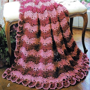 Vintage Crochet Afghan Pattern Book PDF Download • Victorian Lace Crochet Lapghan Worsted Weight Crochet Blanket Pattern Filet Rose Applique