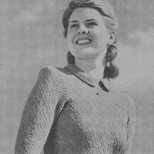 Cloudbank Sweater • 1940s Knitting Knit Pullover Jumper Top Turtleneck Shirt • 40s Style Vintage Pattern • Retro Women&#39;s Digital PDF