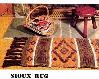 Sioux Rug Pattern • 1970s Quick Beginner Basket Making Book • Pots Jars Baskets Pattern Books • 70s Vintage Rug Purse • Digital PDF Ebook