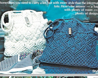 New Yorker Purse • 1970s Macrame Bags Design Handbag Designs Purse Patterns • Bag How To Instruction Pattern Book 70s Vintage  • Retro PDF