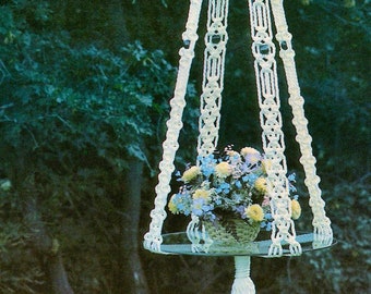 Vintage Macrame Pattern PDF • Macrame Elegance VII 7 • 1970s Easy Macrame Hanging Table Shelf Pattern Book • Macrame ebook Tutorial How To