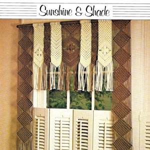 Macrame Curtains Pattern • 1970s Vintage Home Decor Macrame Drapes Room Divider Brown Cream • Pattern Book Booklet 70s Vintage Books