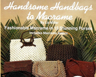 Macrame Purse Pattern Book • 1970s Macrame Bags Handbag Purse Belt • Instruction Macrame Tutorial Pattern Book PDF Download • 70s Vintage