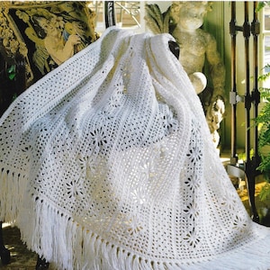 Vintage Crochet Birthstone Afghan Pattern Book • April Diamond Lapghan Crocheting Blanket Pattern • Lace Crochet Crocheted PDF Download