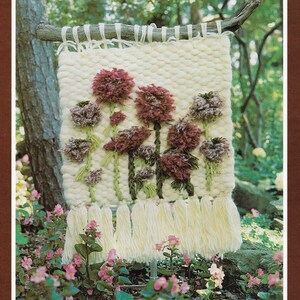 Tejido de margaritas • Libro de tejedores de telar plano de los años 70 • Libros de patrones de arte colgante de tejido plano para pared de flores • Vintage • Libro electrónico digital en PDF