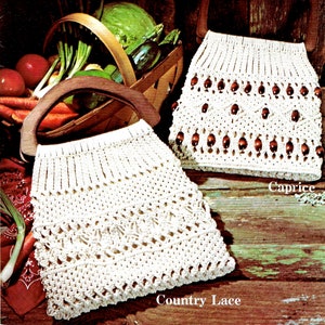Country Lace + Caprice • 1970er Jahre Weiße Makramee Taschen Design Handtasche Designs Geldbörse Schnittmuster • Makramee Taschen Musterbuch 70s • Download PDF