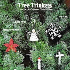 Macrame Christmas Ornaments • 1970s Macrame Xmas Tree Snowman Wreath Patterns • Macramé Poinsettia Bell Pattern Book • Vintage PDF Download