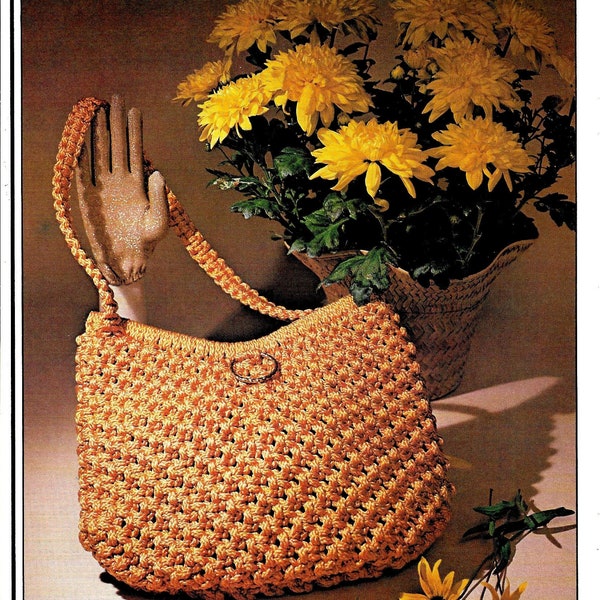 Macrame Purse Pattern • 1970s Macrame Patterns Bags Design Handbag Designs Bag Glasses Case • Pattern Book 70s Vintage Digital Download PDF