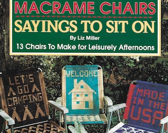 Macrame Chair Patterns • 1970s Macrame Patio Lawn Chairs Folding Deck Furniture Home Ottoman • Pattern Book Booklet • 70s Vintage Books PDF