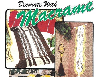Vintage Macrame Pattern Book PDF • Plant Hanger, Rug, Wall Art