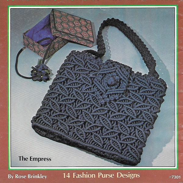 Empress Purse • 1970s Macrame Bags Design Handbag Designs Purses Patterns • Market Bag How To Instruction Pattern Book 70s Vintage PDF