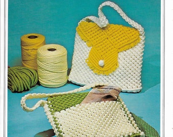 Polly Pocket Purse • 1970s Macrame Bags Handbag • Macramé Purses Patterns Instruction Pattern Book 70s Vintage • Instant Download PDF