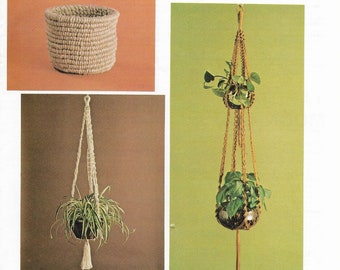 Bowl + Hanger • 1970s Macramé Toy Macrame Pattern • Home Deco Plant Pot Room Shelf Wall Hanging • 70s Vintage Books PDF