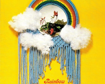 Macrame Rainbow Reflections • 1970s Wolken Makramee Spiegel Buch • Boho Makrame Muster Booklet • 70s Vintage Makramee Pride Gay • Download PDF