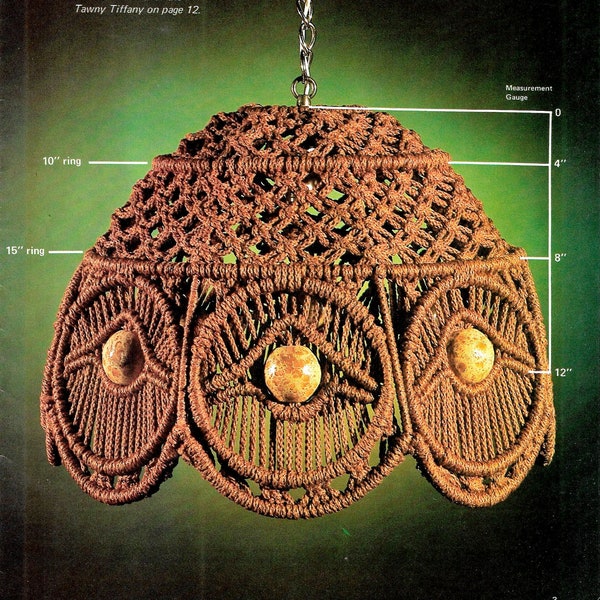 Macrame Lamp Pattern • 1970s Guide to  Macrame Hanging Lamp Book • Home Macrame Pattern Booklet • 70s Vintage Macrame • Digital Download PDF