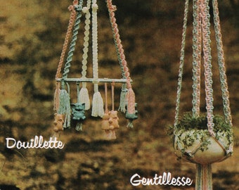 Vintage Macrame Pattern PDF • 1970s Easy Beginner Macrame Elegance Hanging Plant Pot Hanger Pattern Book DIY Tutorial Knots How To 70s ebook