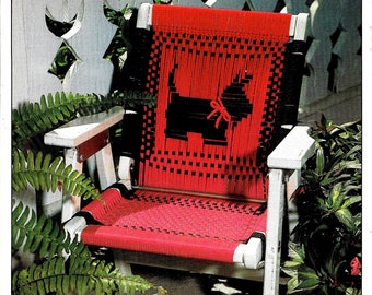 Kids Macrame Chairs • DIY Macrame Chair Pattern Patio Lawn Chair Folding Deck Furniture Dog • Pattern Book Booklet 70s Vintage Books PDF