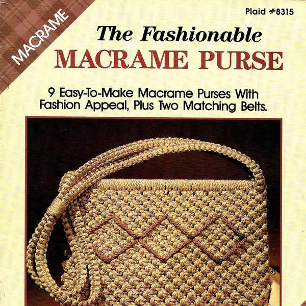 Macrame Purse Pattern Book • 1970s Macrame Bags Handbag Purse Belt • Instruction Macrame Tutorial Pattern Book PDF Download • 70s Vintage