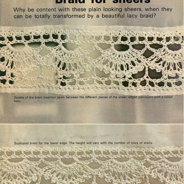 Wednesday Afternoon • 1970s Heirloom Lace Crochet Patterns • Vintage Lacy Crocheting 70s Pattern • Crochet Lace Curtain Pattern PDF Download