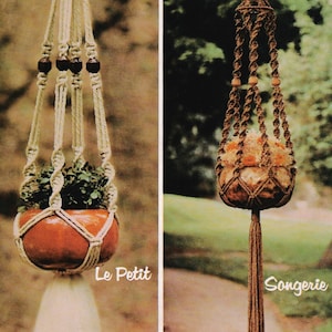 Vintage Macrame Pattern PDF • 1970s Easy Beginner Macrame Elegance IV 4 • Beaded Hanging Plant Hanger Large Pot Holder Pattern Book Tutorial