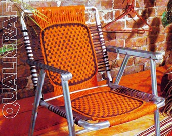 Patroon vintage macramé tuinstoel pdf-download • Patroon geweven stoel pdf Macramé terrasstoelen opklapbaar terrasmeubilair pdf-boek e-boek