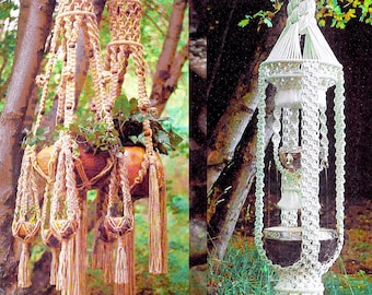 Vintage Macrame Bird Feeder Pattern Book PDF • 1970s Beaded Macrame Plant Hanger Pot Hanger • Easy Macrame Elegance Digital Download eBook