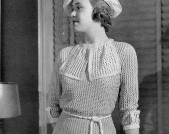 1930s Crochet Pattern PDF • Vintage Women's Crochet Lace Blouse Top