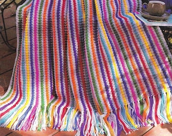 Vintage Crochet Afghan Pattern Book • Scrap Bag Afghans • Lapghan Ripple Granny Square Crochet Blanket Pattern • PDF ebook Digital Download