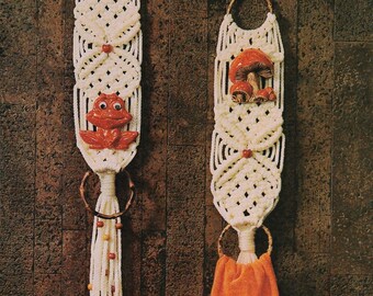 Vintage Macrame Pattern PDF • 1970s Easy Beginner Macrame Elegance Hanging Kitchen Towel Hanger Pattern Book Tutorial Knots How To 70s ebook