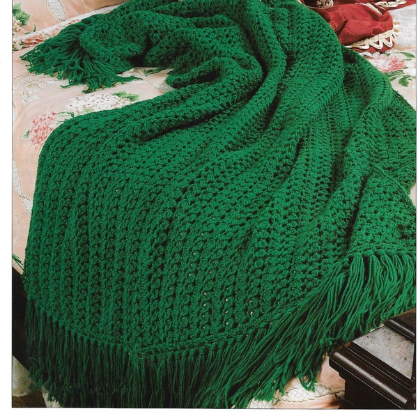 Vintage Crochet Birthstone Afghan Pattern Book • May Emerald Lapghan Crocheting Blanket Pattern • Lace Crochet Crocheted PDF Download