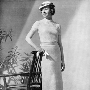 Terrace Dress • 1930s Paris Crochet Day Skirt Sweater Top Cocktail Wedding Bridal Patterns 30s Vintage Lace Pattern Digital PDF