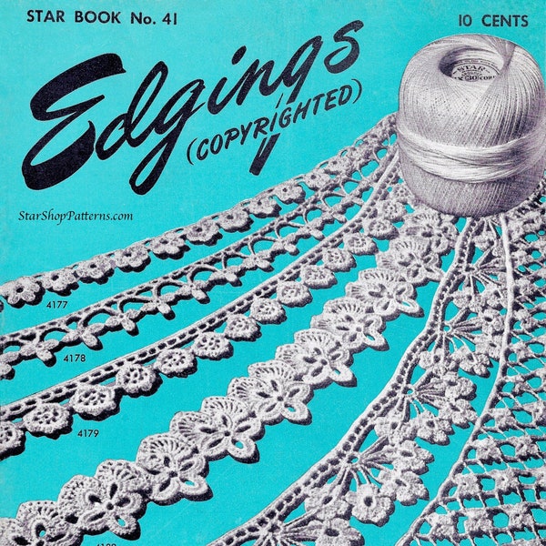 Vintage Crochet Edgings Pattern Book PDF • 1940s Edging Knitting Pattern Crochet • Flower Knit Trim 40s Knit Lace Edge Patterns Download