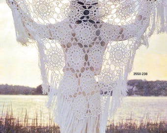 1970s Shawl Crochet Pattern PDF • Vintage Crochet, Witchy, Doily Style, Lace Triangle Wrap • 1978