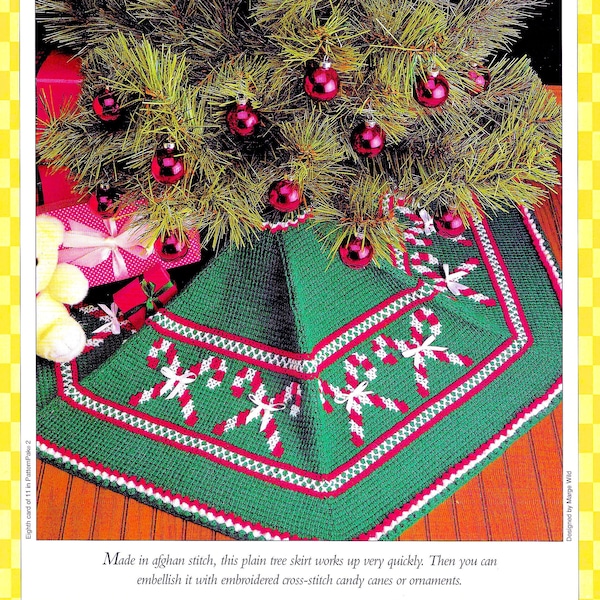 Christmas Afghan Crochet Pattern Book PDF Download • Xmas Afghan Crochet Tree Skirt Pattern Quick Easy Worsted Weight Yarn Beginner Pattern