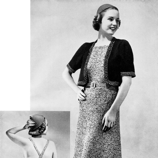 Vintage 1930s Knit Dress Pattern Book PDF • 1937 Vintage 1930s Knitting Patterns • 1930s Top Pattern 30s Dress Blouse Skirt Knitted Pattern