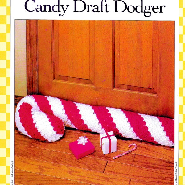 Christmas Crochet Pattern Book PDF Download • Candy Cane Draft Dodger Crochet Pattern Draft Stopper Blocker Worsted Weight Beginner Pattern