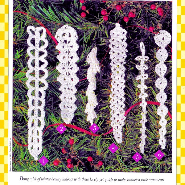 Christmas Crochet Ornament Pattern Book PDF Digital Download • Xmas Icicle Crochet Pattern Christmas Snowflake Ornament Tree Pattern Icicles