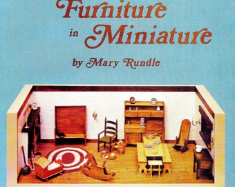 Vintage Miniature Dollhouse Furniture Pattern Book PDF eBook  Toy Doll House 1:12 Scale Plan Schematic Mini Table Rocking Chair Hutch Cradle