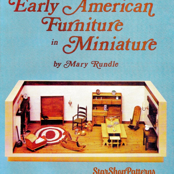 Vintage Miniature Dollhouse Furniture Pattern Book PDF eBook  Toy Doll House 1:12 Scale Plan Schematic Mini Table Rocking Chair Hutch Cradle