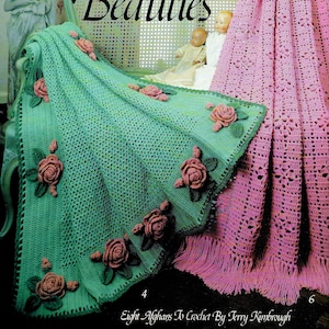 Crochet Afghan Pattern Book PDF Vintage Rose Crochet • Victorian Lace Crochet Lapghan Worsted Weight Crochet Blanket Pattern Filet Applique