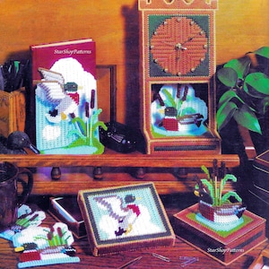 Duck Plastic Canvas Pattern Book PDF • Duck Plastic Canvas Patterns • Animal Plastic Canvas Pattern • Duck Clock Box Bookend Coaster Desk