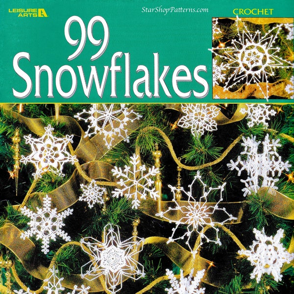 Christmas Crochet Snowflake Pattern Book PDF Digital Download • Vintage Crochet Christmas Ornament Lace 99 Snowflake Patterns Xmas Tree Noel