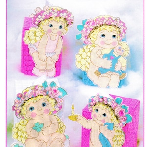 Baby Plastic Canvas Pattern Book PDF • Cherub Angel Tissue Box Cover Plastic Canvas Patterns Holy Baby Girl Baby Boy Christian Nursery Room