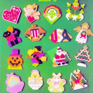 Holiday Plastic Canvas Pattern Book PDF Download • Christmas Ornament Magnet Plastic Canvas Pattern Easter Valentine Xmas Santa Tree Angel